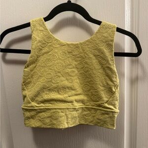 BuffBunny Yellow Embossed Floral Crop Top/Bra